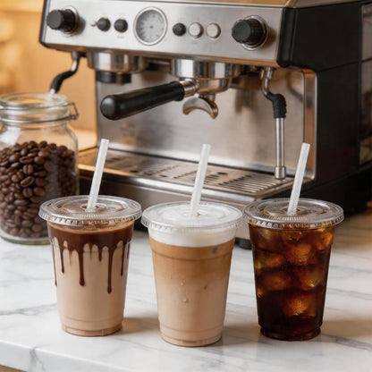 100 Pack 16 oz Plastic Cups with Lids and Straws, Clear Disposable Plastic Cups, Heavy Duty Iced Coffee Cups with Leak-Resistant Lids, Cold Drink Cups for Juice, Coffee and Milk Tea & Party To Go