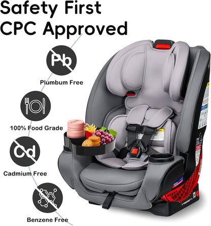 [2 Packs] Kids Car Seat Tray, Travel Tray with Cup Holder for Toddler Baby, Kids Car Seat Food Snack Organizer for Road Trip, Stroller snack, travel must haves - Pink