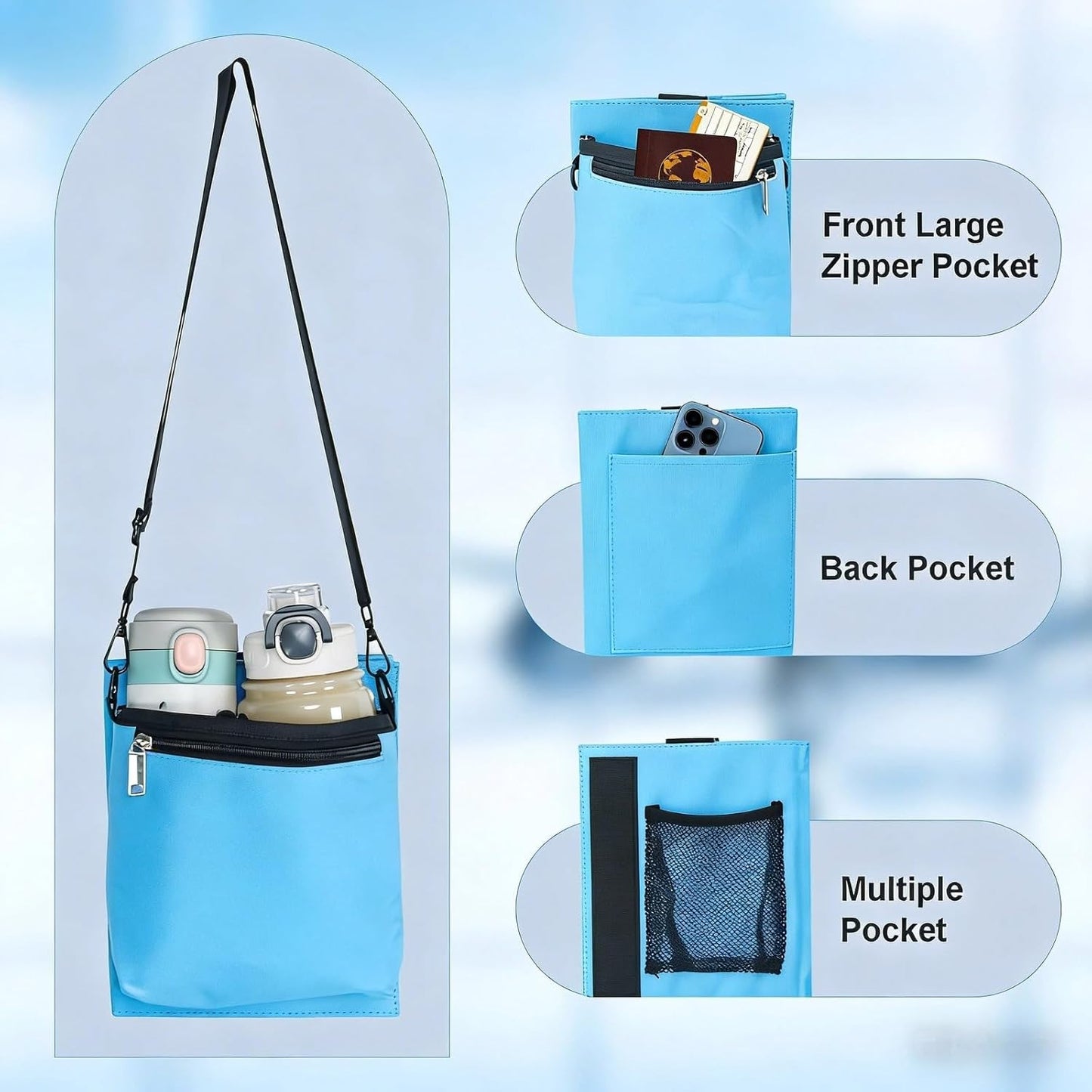 Luggage Travel Cup Holder with Luggage Straps Free Hand Drink Caddy Beverage Holder Travel Accessories Gift for Flight Attendants Businessmen Travelers Fits Roll on Suitcase Handles Black