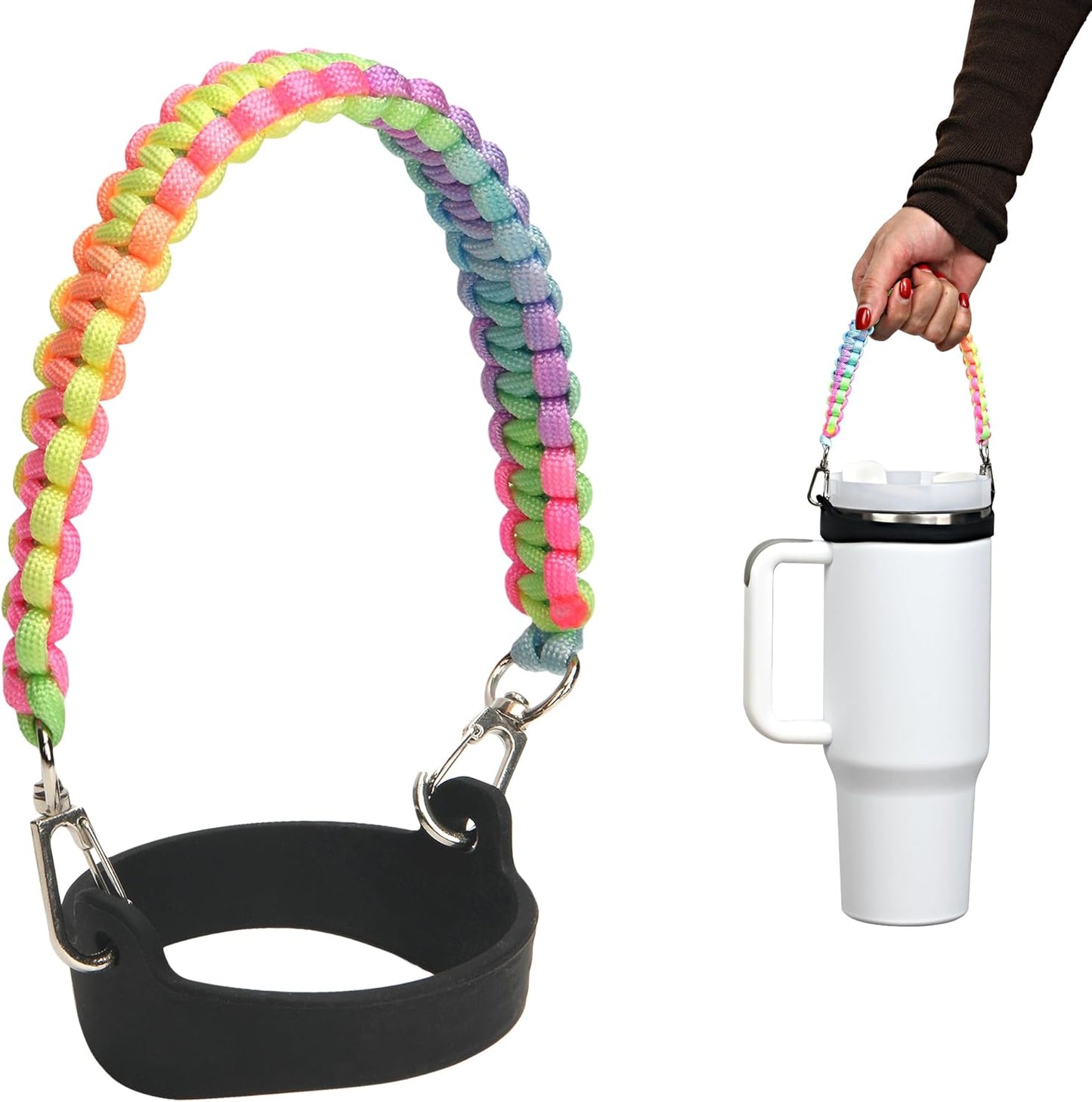 Wongeto Paracord Handle Strap for Stanley Cup - Heavy Duty Compatible with Stanley 40oz 30oz Tumbler, Stanley Cup Accessories