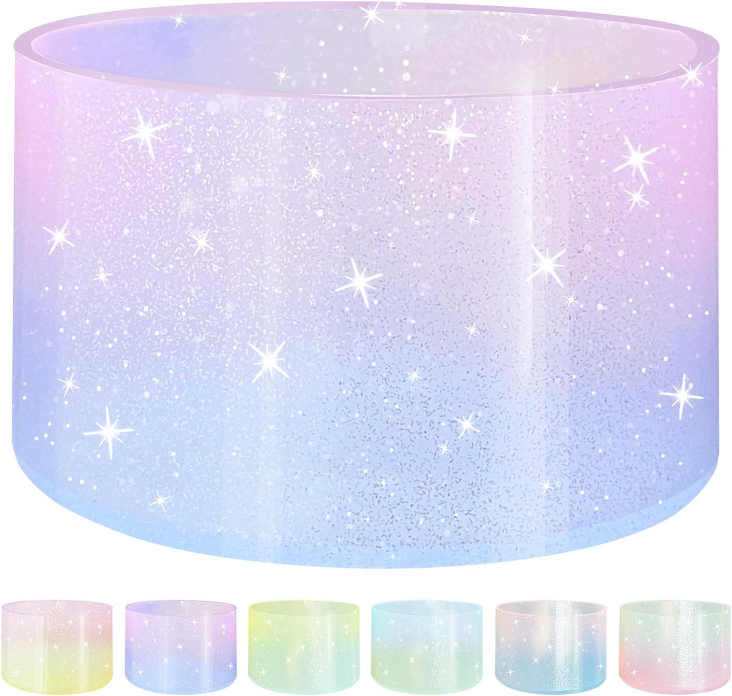 Jelly Luster Glitter Silicone Transparent Boot for Stanley 20-40oz, Compatible with Hydro Flask or Other Water Bottle Tumbler, 2.85-3.0 inch Protective Anti-Slip Bottom Sleeve Cover