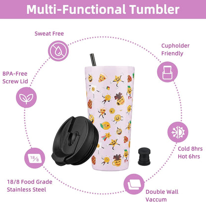 BJPKPK 4 Pack Tumbler with Lid and Straw,30oz Insulated Tumblers Bulk Reusable Travel Coffee Mug, Dishwasher Safe Double Wall Vacuum Insulated Cup Gift for Men Women,Light Blue Leopard