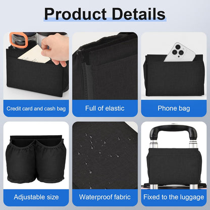 Luggage Cup Holder for Suitcases Free Hands, Travel Accessories, Luggage Cup Caddy Gifts, Beverage Holder, Universal Luggage Accessories for Flight Attendants, Business Travelers, Grey