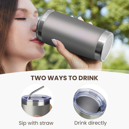 MEWAY 20oz Tumbler Cup Double Wall Vacuum Insulated Travel Mug Bulk, Stainless Steel Tumblers with Lid and Straw, Durable Powder Coated Coffee Cups for Cold & Hot Drinks (Navy, 1)