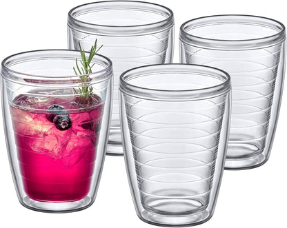 Amazing Abby - Alaska - 16-Ounce Insulated Tumblers (Set of 4), Double-Wall Drinking Glasses, Mixed-Color Reusable Cups, BPA-Free, Shatter-Proof, Dishwasher-Safe