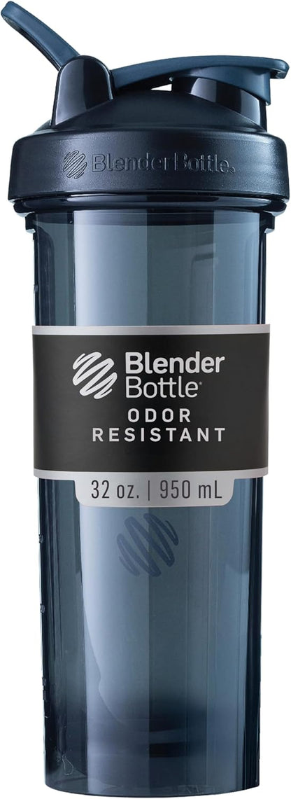 BlenderBottle Shaker Bottle Pro Series Perfect for Protein Shakes and Pre Workout, 24-Ounce, Black