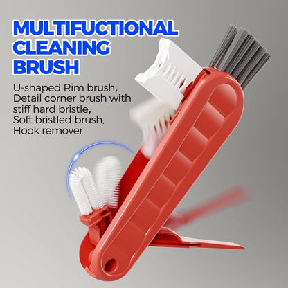 6 PACK Holikme 4 in 1 Cup Lid Cleaning Brush Set with 3 Straws, Multifunctional Bottle Brush, Silicone Cup Lid Gap Cleaner, Durable Bristle Crevice Cleaning Brush,Flat End Brushes,Navy & Black & Olive