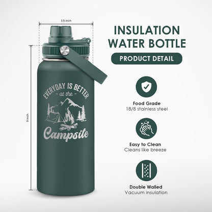 SANDJEST Gym Insulated Engraved Stainless Steel Water Bottle 32oz, Vacuum Chug Lid Travel Tumbler For Men Friends Dad Gymer Trainer, Gym Mode on, Birthday Christmas Father's Day