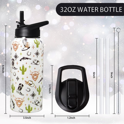 32 oz Pickleball Insulated Water Bottle with Straw - Pickleball Gym Hiking Sports Coffee Mug | Perfect Pickleball Gifts for Women, Pickleball Decor Accessories
