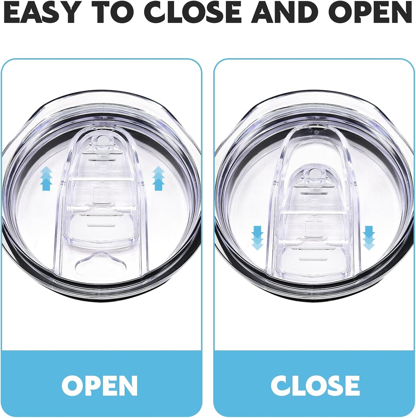 20oz Skinny Tumbler Replacement Lids 2 Pack,Spill Proof Splash Resistant Silicone Sliding Covers,Straw Friendly, BPA Free