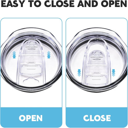20oz Skinny Tumbler Replacement Lids 2 Pack,Spill Proof Splash Resistant Silicone Sliding Covers,Straw Friendly, BPA Free