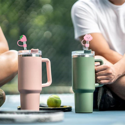LDKEDKF 11Pcs Straw Cover for Stanley Cup, Silicone Straw Topper for Stanley Cup 30&40oz with Tumblers, 10mm 0.4in Lid Accessories (Reusable)