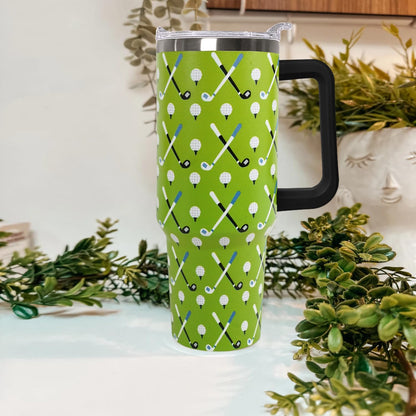 Ceovfoi 40 oz Pickleball Coffee Mug Vacuum Insulated Travel Tumbler with Handle, Lid & Straw - Perfect Pickleball Gifts for Players, Coaches, Lovers | Pickleball Accessories