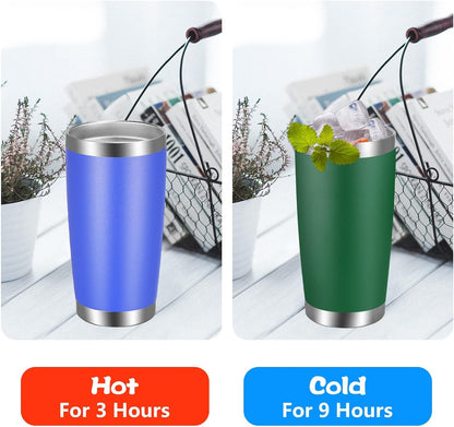 VEGOND 20oz Tumbler with Lid and Straw Stainless Steel Tumbler Cup Bulk Vacuum Insulated Double Wall Travel Coffee Mug Powder Coated Coffee Cup, Black, 12 Pack