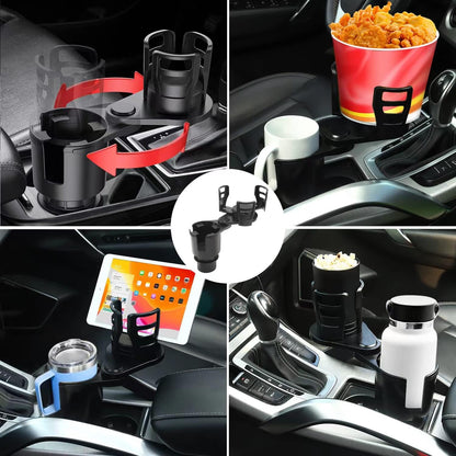 Cup Holder Expander for car 2 in 1 Multifunctional Car Cup Holder Extender Adapter with Adjustable Base Compatible with Hydro Flask, Yeti, Nalgene, 32/40 oz Large Bottles Drinks Mugs