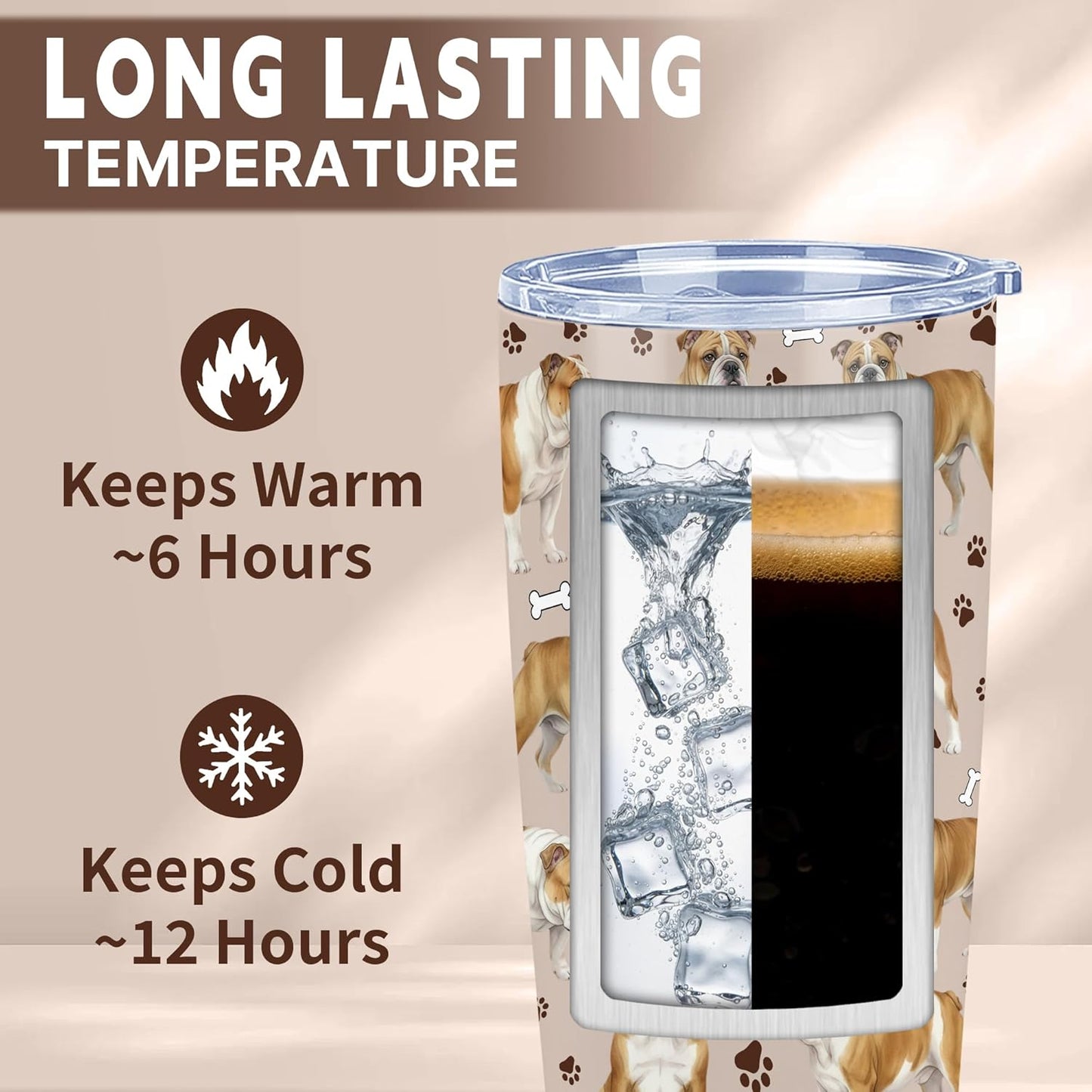 Beagle Gifts for Women Men, 40oz Stainless Steel Insulated Tumbler Travel Cup Mug, Funny and Unique Beagle Gifts for Dog Lover - Colors B