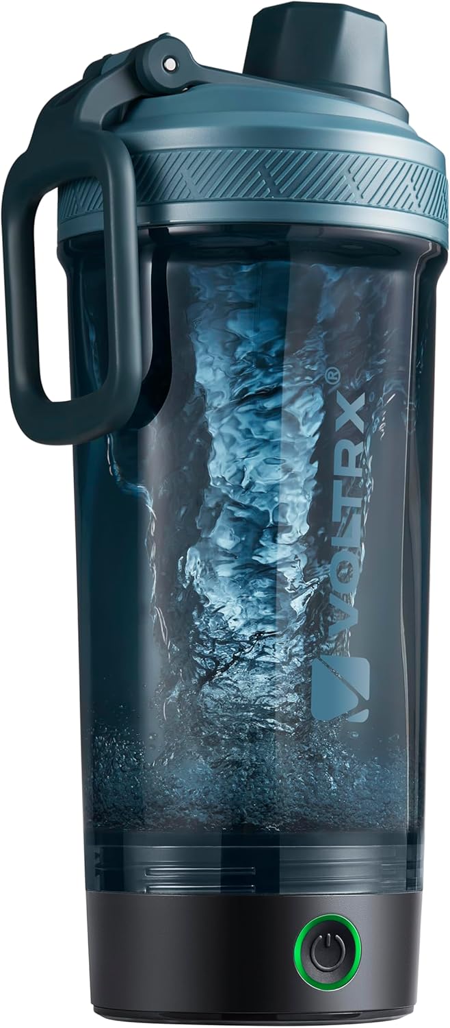 VOLTRX Electric Protein Shaker Bottle - USB Rechargeable Mixer Cup for Shakes and Meal Replacements, BPA-Free Tritan, 20oz