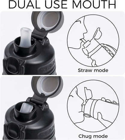 TakeToday Collapsible Water Bottles 21oz (600mL), Foldable Platinum Silicone Travel Water Bottle with Straw & Carry Strap, Leak-Resistant Screw Lid, Wide Mouth, BPA-Free for Hiking, Camping, Travel