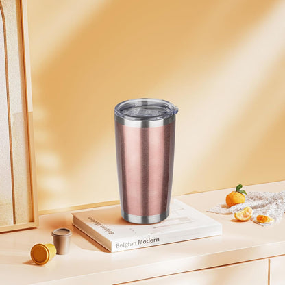 20oz Tumbler with Lid Stainless Steel Insulated Tumblers Travel Coffee Tumbler Bulk Double Wall Vacuum Insulated Water Cup Gifts for Christmas Women Men Her Him Home Office(Navy Blue, 1pack)
