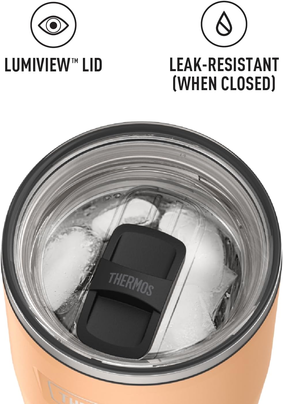 THERMOS ICON SERIES, Stainless Steel Tumbler with Slide Lock, 18 Ounce, Mystic Navy
