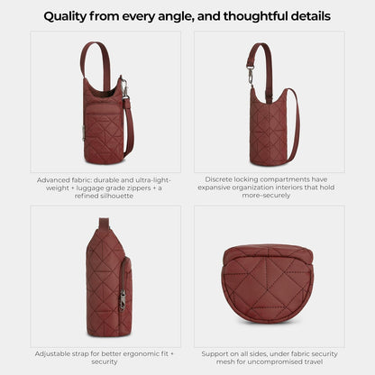 Travelon Anti-Theft Boho Insulated Water Bottle Tote