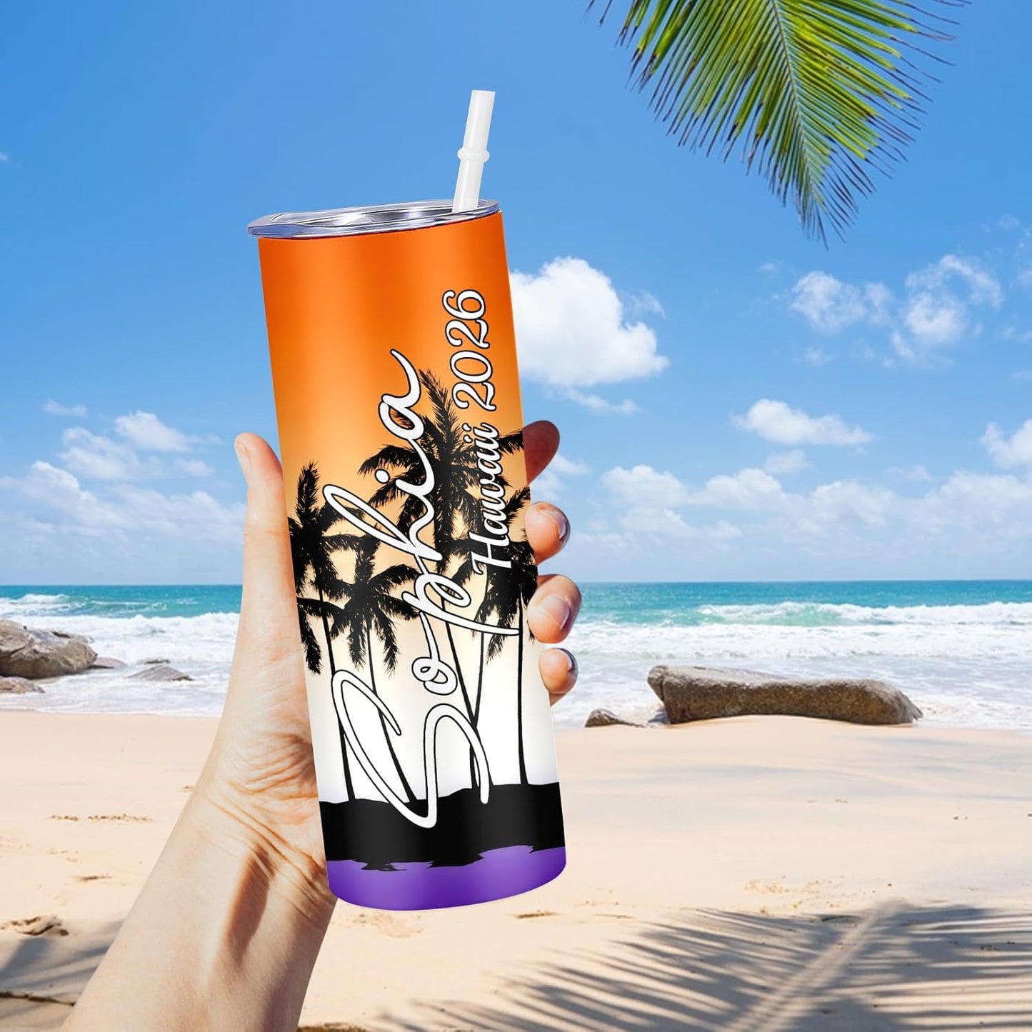Girl Trip Gifts for Women, Personalized Girls Trip Tumblers with Name Text, Custom Beach Tumbler, Road Trips Vacation Cruise Cup with Lid and Straw, Bachelorette Party Girl Weekend Gift For Friend