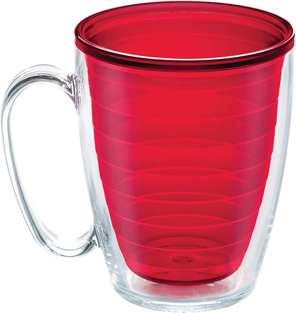 Tervis Clear & Colorful Tabletop Made in USA Double Walled Insulated Tumbler Travel Cup Keeps Drinks Cold & Hot, 16oz Mug, Clear