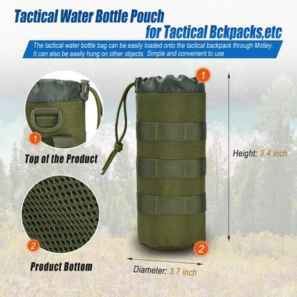 Upgraded Tactical Drawstring Molle Water Bottle Holder Tactical Pouches