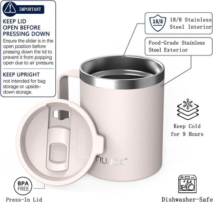 TILUCK 20 oz Insulated Tumbler with BPA-Free Lid, Stainless Steel Vacuum Travel Coffee Mug, Double Wall Coffee Tumbler（20oz，Matte DarkBlue）