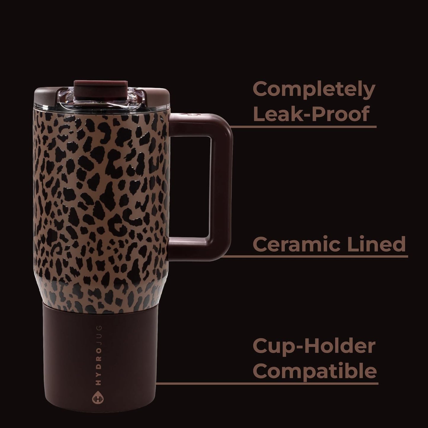 HydroJug Coffee Traveler 20 oz - Leak-Resistant, Ceramic-Lined Insulated Travel Coffee Mug for Hot or Cold Drinks with Flip Lid & Handle, Dishwasher Safe Coffee Tumbler, Cascade