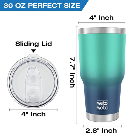 WETOWETO 30oz Tumbler with Lid, Stainless Steel Vacuum Insulated Water Coffee Tumbler, Double Wall Powder Coated Travel Mug Thermal Cup for Home Outdoor (Navy Blue, 1 Pack)