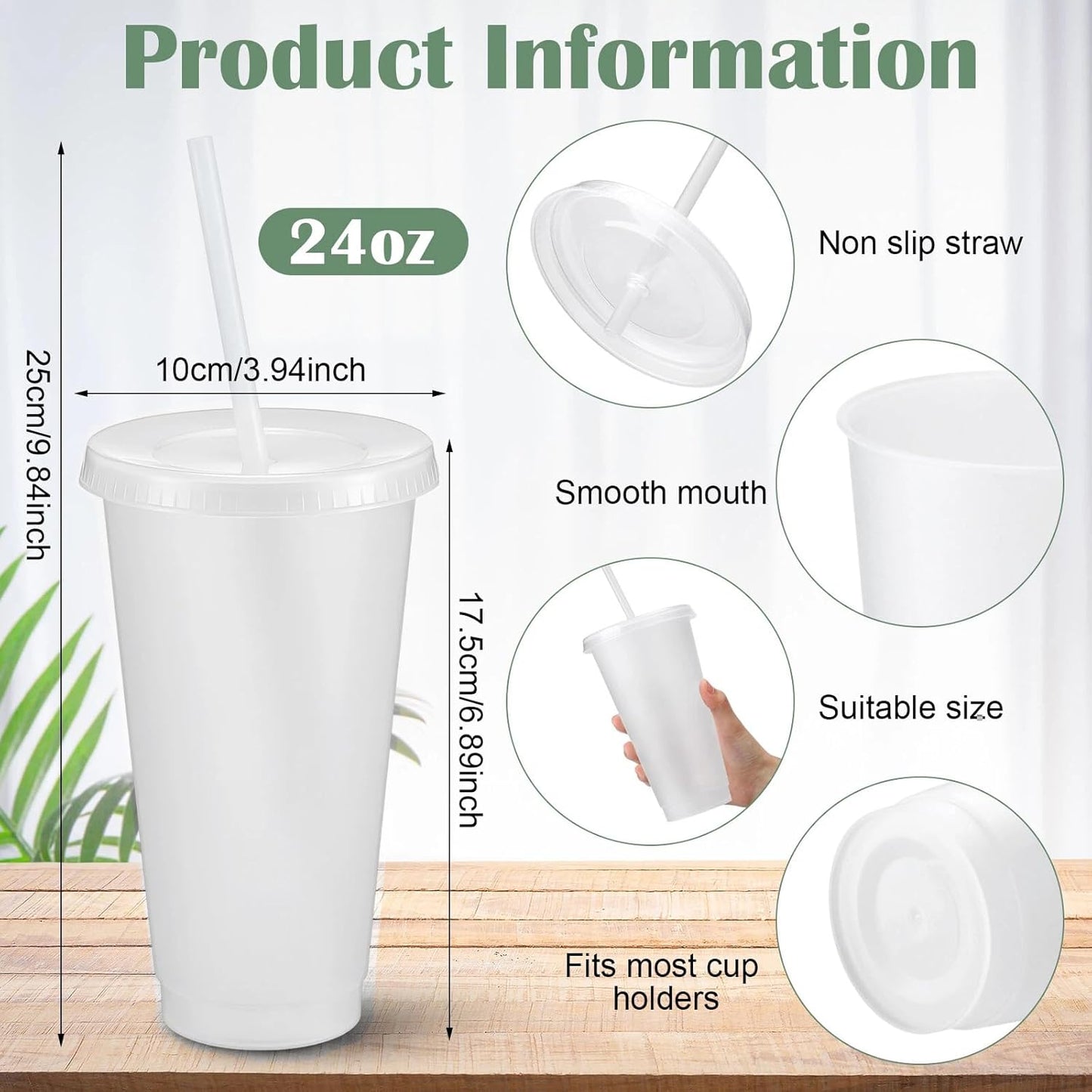 Honeydak 15 Pack Tumbler with Straw and Lid Bulk Cups for Gifts Water Bottle Iced Coffee Travel Mug Cup Reusable Plastic Tumblers for Party Birthdays 24-27 oz (Solid Color)