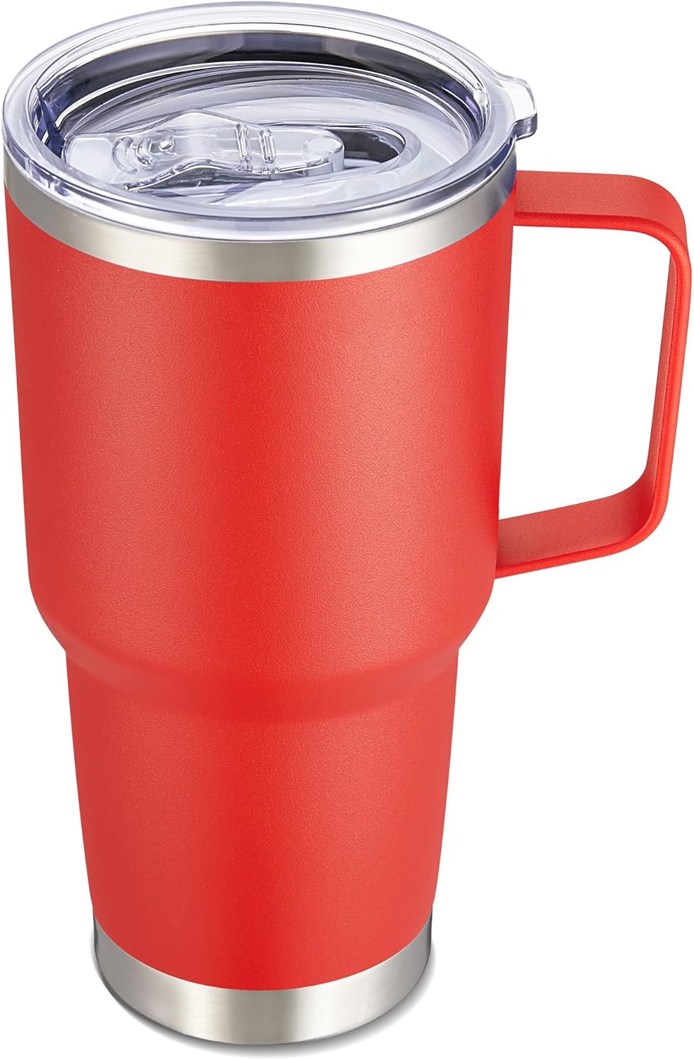 30 oz Tumbler with Handle and Lid, Stainless Steel Tumblers Double Wall Vacuum Insulated Travel Mug Leak Proof Cup Keep Drinks Cold and Hot Black, 1 Pack