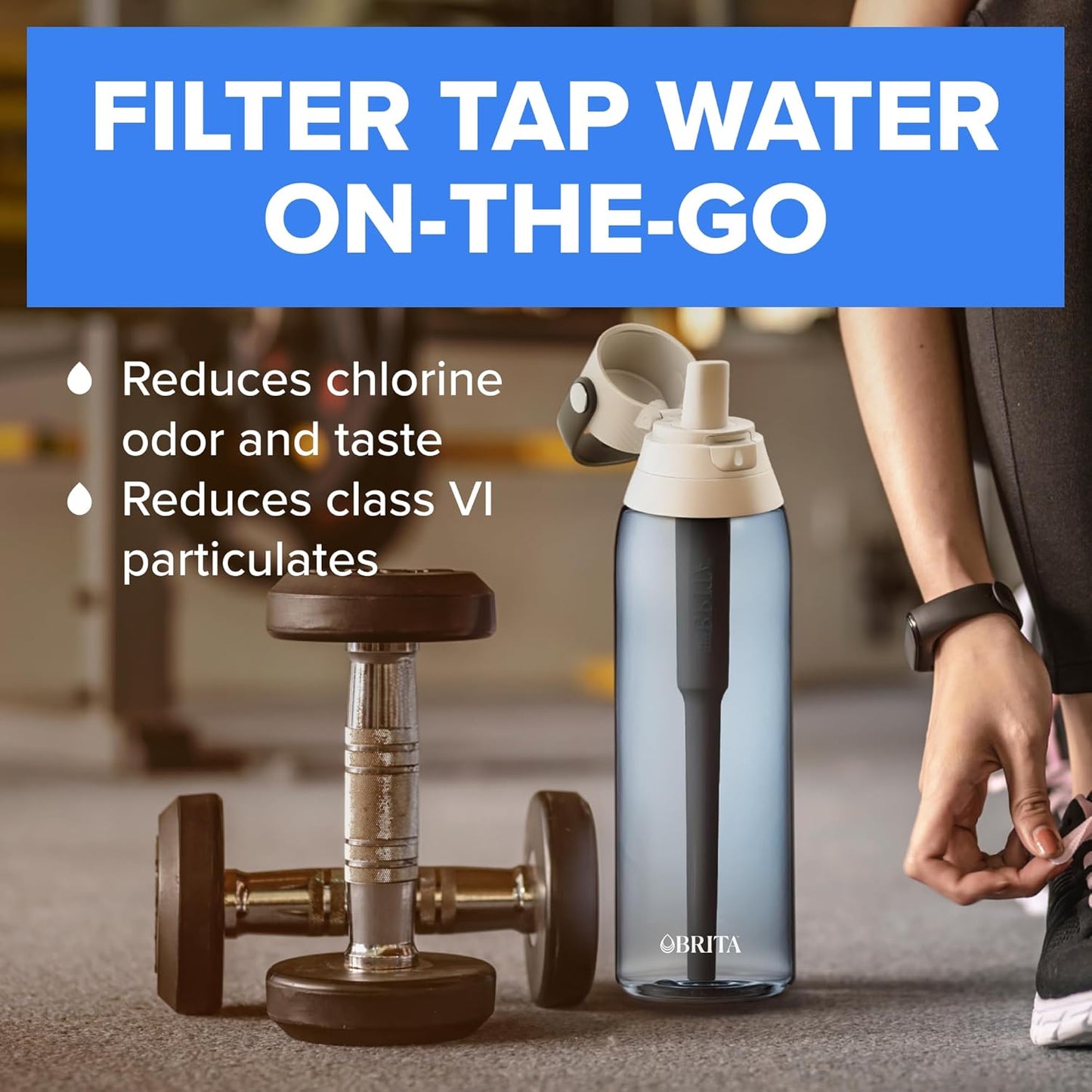 Brita 36386 Premium Water Filter Bottles, 26oz, Night Sky