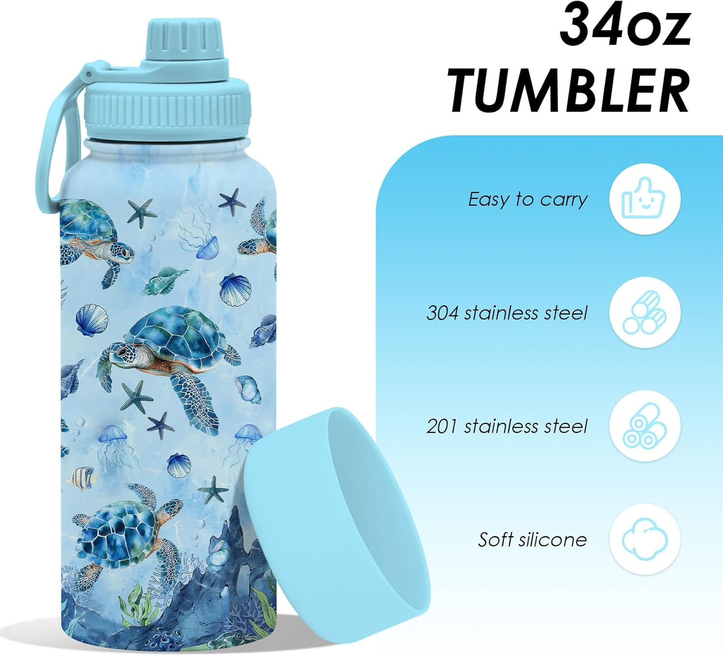 Pickleball 34oz Water Bottle with Spout Lid, Insulated Stainless Steel Travel Cup, Double Wall Vacuum Tumbler for Women Girls Ladies, Birthday Christmas Gift for Pickleball Lovers (1 pc)