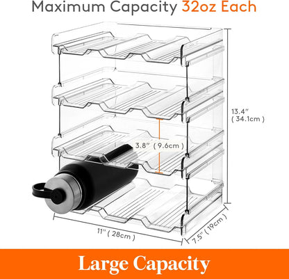 Lifewit 2 Tier Stackable Water Bottle Organizer for Cabinet, Plastic Bottle Holder Fits 6 Bottles/Tumblers up to 3.8" Diameter for Pantry/Countertop/Cupboard, 28 x 19 x 15 cm/11 x 7.5 x 5.7"