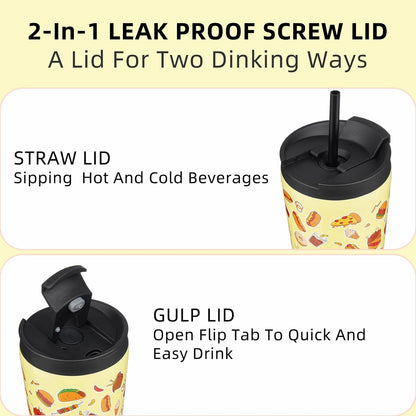 BJPKPK 22oz Insulated Tumbler With lid And Straw Stainless Steel Tumblers Travel Coffee Mug Reusable Thermal Cup,Sky