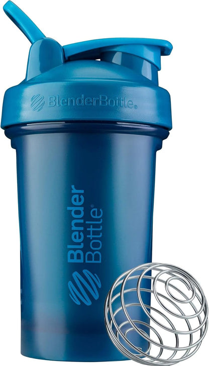 BlenderBottle Classic V2 Shaker Bottle Perfect for Protein Shakes and Pre Workout, 20-Ounce, Clear/Black