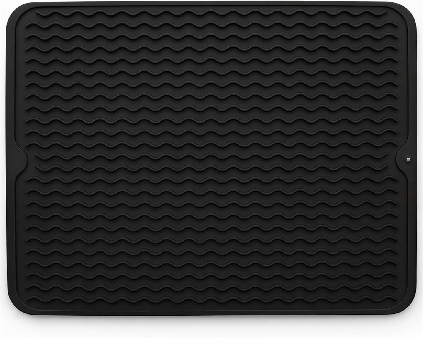 Silicone Drying Mat 16 × 12 – Gray Non-Slip Sink Mat for Kitchen Counter, Heat-Resistant Food-Grade Dish Pad, Easy-Clean Multipurpose Drawer Liner (Gray, 16'' x 12'')