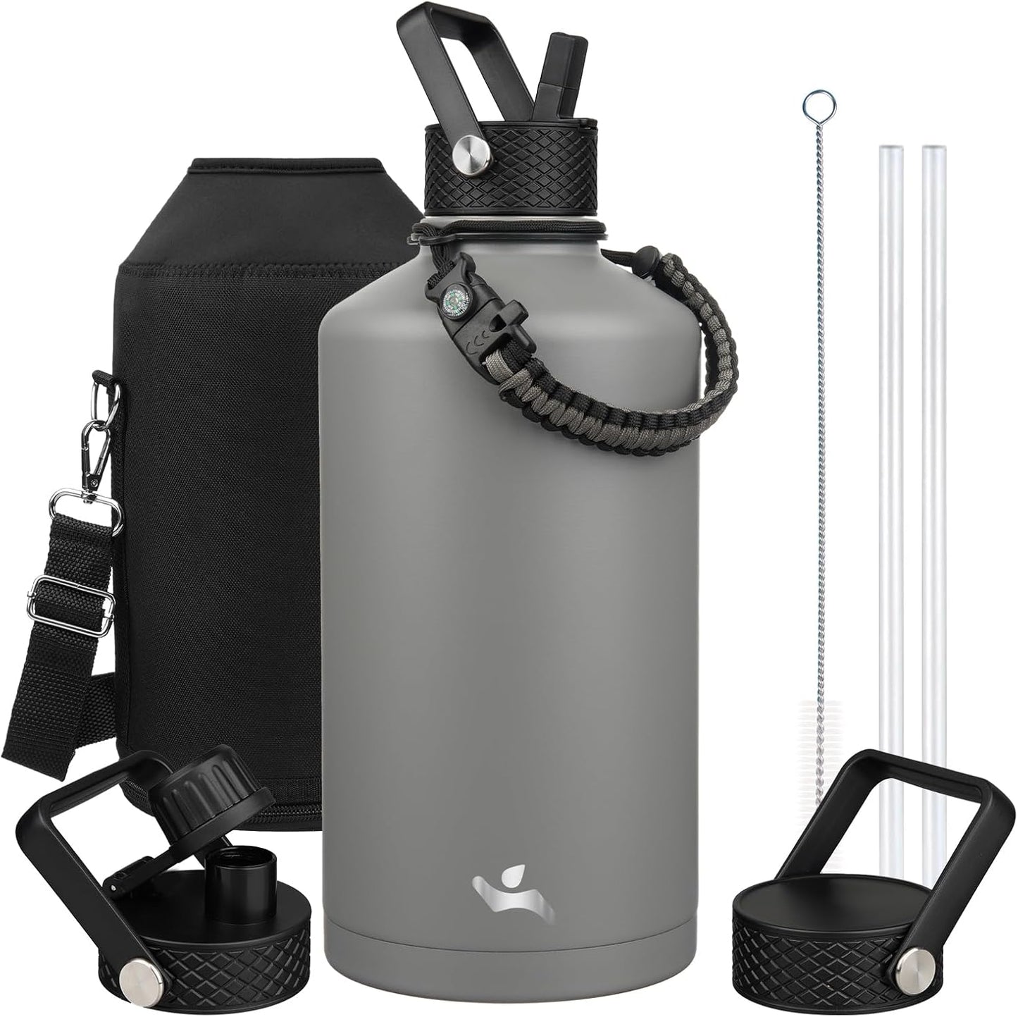 Konokyo 22oz Stainless Steel Bottles with 3 Lids Sport Insulated Water Bottle,Mint
