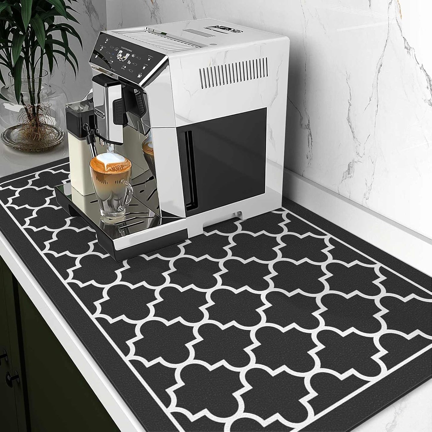WISELIFE Dish Drying Mat Super Absorbent Drying Mat Large Dish Drying Mats for Kitchen Counter Easy Clean Dish Mat Kitchen Drying Mat15"x 18" Stylish Grey