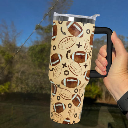 Ceovfoi 40 oz Pickleball Coffee Mug Vacuum Insulated Travel Tumbler with Handle, Lid & Straw - Perfect Pickleball Gifts for Players, Coaches, Lovers | Pickleball Accessories