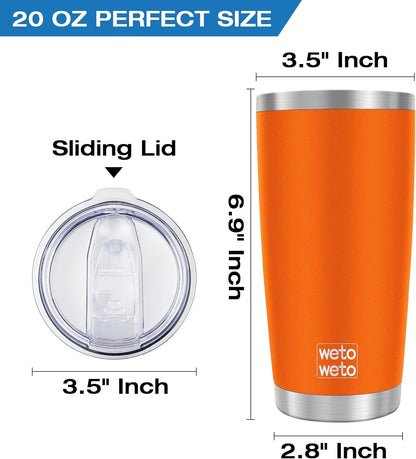 WETOWETO 20oz Tumbler, Stainless Steel Vacuum Insulated Coffee Travel Mug, Double Wall Powder Coated Insulated Coffee Mug Travel Mug with Lid Thermal Cup for Outdoor (Navy Blue, 1 Pack)