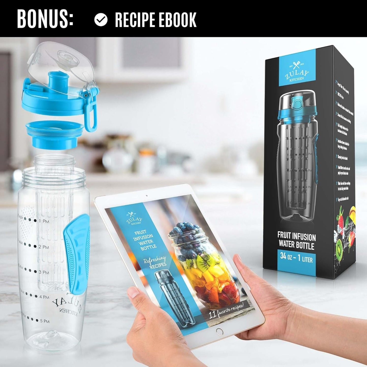 Portable Water Bottle with Fruit Infuser