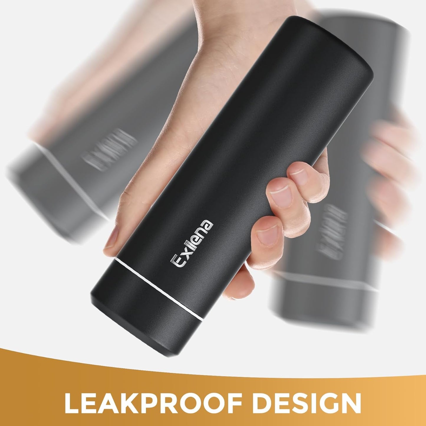 【Upgraded】Exllena Small Insulated Water Bottle 12 oz/350ml– Mini Insulated Water Bottle for Hot & Cold Drinks, Perfect Small Water Bottle for Travel, Purse...(Greyish Blue)