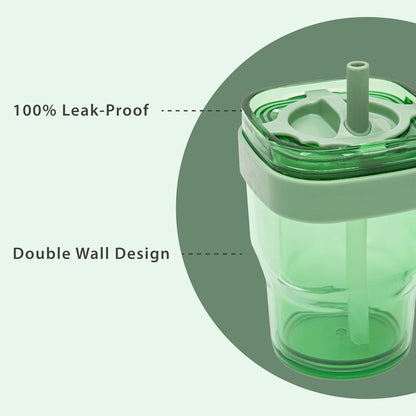 34oz Leakproof Straw Tumbler with Lid and Straw Double Wall Slim Coffee Cup Reusable BPA Free Plastic Travel Mug Integrated Handle Dishwasher Safe