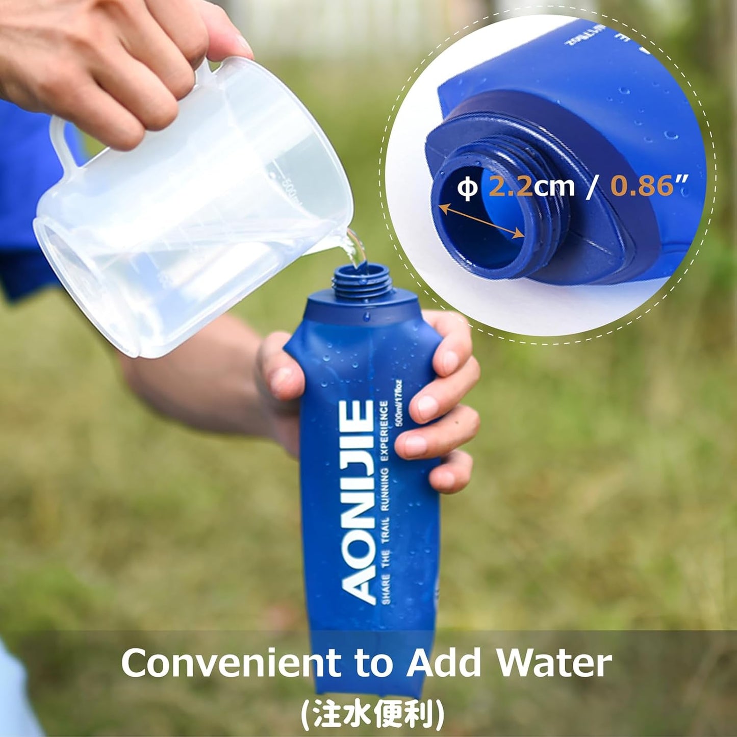 Azarxis TPU Soft Flask Collapsible Water Bottles BPA-Free 250ml 350ml 500ml for Hydration Vest Pack Running Hiking Cycling Climbing