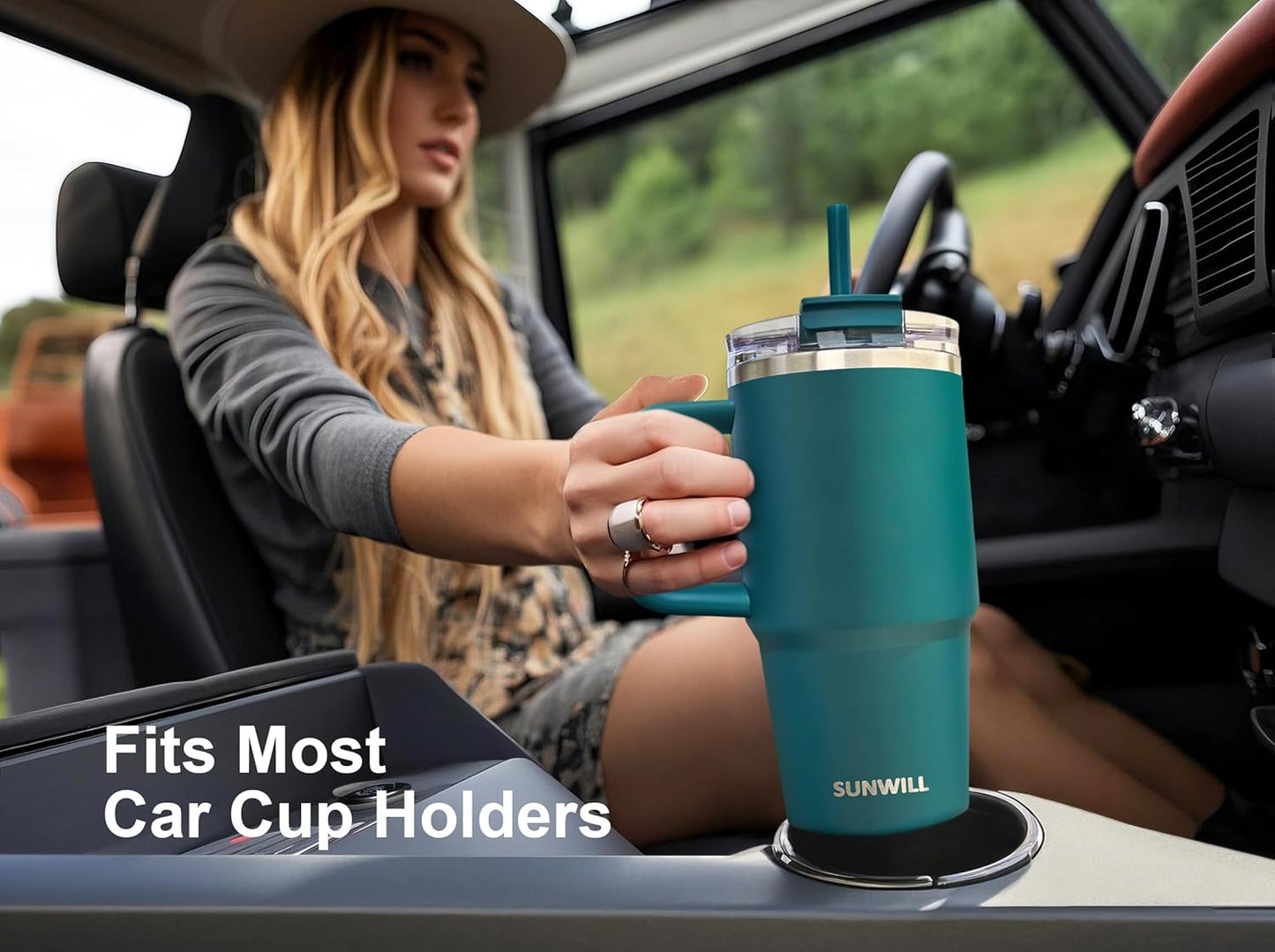 SUNWILL 20 oz Tumbler with Handle and Straw Leak Proof,Travel Coffee Mug with Lid, Stainless Steel Cup Insulated for Office & Gym, Cupholder Friendly, Powder Coated Orchid