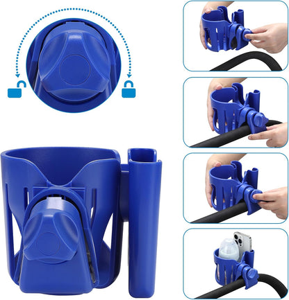 Accmor Stroller Cup Holder, Universal Cup Holder for Walker Wheelchair Bike, 360° Rotatable Stroller Cup Holder Attachment Accessories for Walker, Wheelchair, Scooter