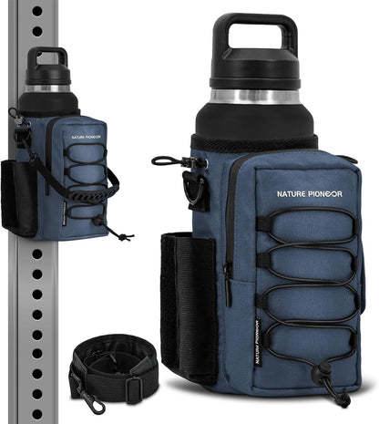 NATURE PIONEOR Magnetic Gym Bag for Men and Women - Magnet Water Bottle Holder Sling Carrier with Crossbody Shoulder Strap,Gym Accessories Pouch,Phone Pockets for Sports,Walking,Travel,Workout